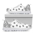 White Paisley Bandana Print White Running Shoes