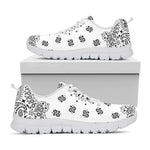 White Paisley Bandana Print White Sneakers