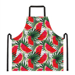 White Palm Leaf Watermelon Pattern Print Apron