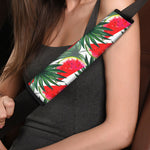 White Palm Leaf Watermelon Pattern Print Car Seat Belt Covers
