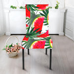White Palm Leaf Watermelon Pattern Print Dining Chair Slipcover