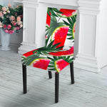 White Palm Leaf Watermelon Pattern Print Dining Chair Slipcover