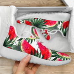 White Palm Leaf Watermelon Pattern Print Mesh Knit Shoes GearFrost