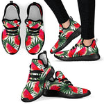 White Palm Leaf Watermelon Pattern Print Mesh Knit Shoes GearFrost