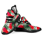 White Palm Leaf Watermelon Pattern Print Mesh Knit Shoes GearFrost