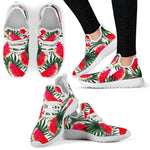 White Palm Leaf Watermelon Pattern Print Mesh Knit Shoes GearFrost