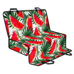 White Palm Leaf Watermelon Pattern Print Pet Car Back Seat Cover