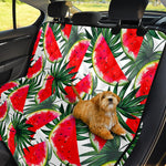 White Palm Leaf Watermelon Pattern Print Pet Car Back Seat Cover