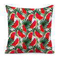 White Palm Leaf Watermelon Pattern Print Pillow Cover