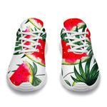 White Palm Leaf Watermelon Pattern Print Sport Shoes GearFrost