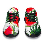 White Palm Leaf Watermelon Pattern Print Sport Shoes GearFrost