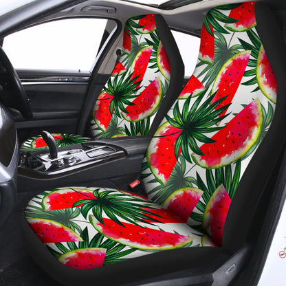 White Palm Leaf Watermelon Pattern Print Universal Fit Car Seat Covers