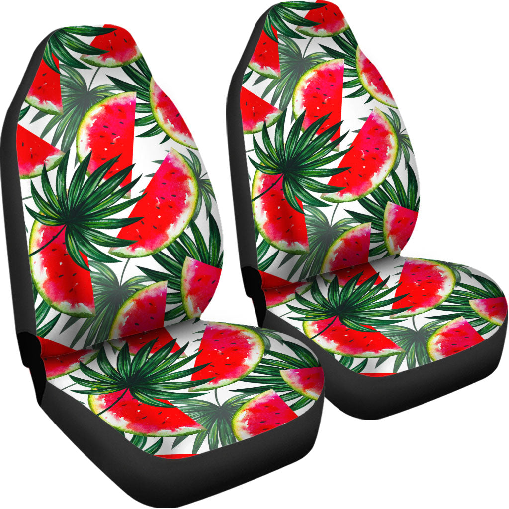 White Palm Leaf Watermelon Pattern Print Universal Fit Car Seat Covers