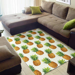 White Pineapple Pattern Print Area Rug GearFrost
