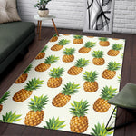 White Pineapple Pattern Print Area Rug GearFrost