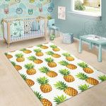 White Pineapple Pattern Print Area Rug GearFrost