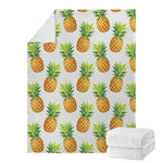 White Pineapple Pattern Print Blanket