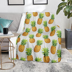 White Pineapple Pattern Print Blanket