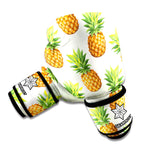 White Pineapple Pattern Print Boxing Gloves