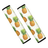 White Pineapple Pattern Print Car Seat Belt Covers