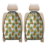 White Pineapple Pattern Print Car Seat Organizers