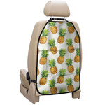 White Pineapple Pattern Print Car Seat Organizers