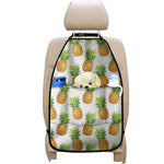 White Pineapple Pattern Print Car Seat Organizers