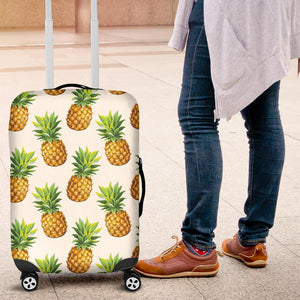 White Pineapple Pattern Print Luggage Cover GearFrost