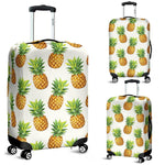 White Pineapple Pattern Print Luggage Cover GearFrost