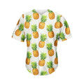 White Pineapple Pattern Print Men's Baseball Jersey