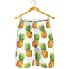 White Pineapple Pattern Print Men's Shorts