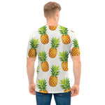 White Pineapple Pattern Print Men's T-Shirt