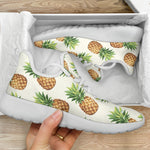 White Pineapple Pattern Print Mesh Knit Shoes GearFrost