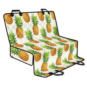 White Pineapple Pattern Print Pet Car Back Seat Cover