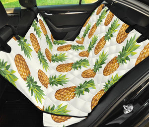 White Pineapple Pattern Print Pet Car Back Seat Cover