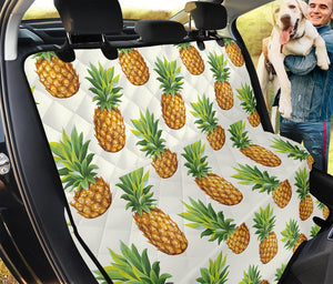 White Pineapple Pattern Print Pet Car Back Seat Cover