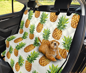 White Pineapple Pattern Print Pet Car Back Seat Cover