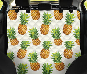 White Pineapple Pattern Print Pet Car Back Seat Cover