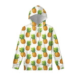 White Pineapple Pattern Print Pullover Hoodie