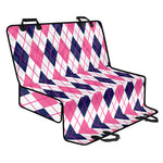 White Pink And Blue Argyle Pattern Print Pet Car Back Seat Cover