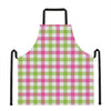 White Pink And Green Buffalo Plaid Print Apron