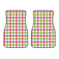 White Pink And Green Buffalo Plaid Print Front Car Floor Mats