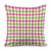 White Pink And Green Buffalo Plaid Print Pillow Cover