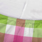 White Pink And Green Buffalo Plaid Print Sofa Cover
