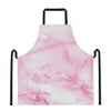 White Pink Marble Print Apron