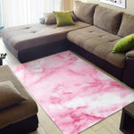 White Pink Marble Print Area Rug GearFrost