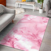 White Pink Marble Print Area Rug GearFrost