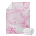 White Pink Marble Print Blanket