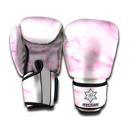 White Pink Marble Print Boxing Gloves