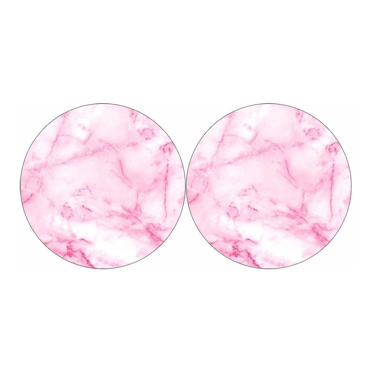White Pink Marble Print Car Coasters